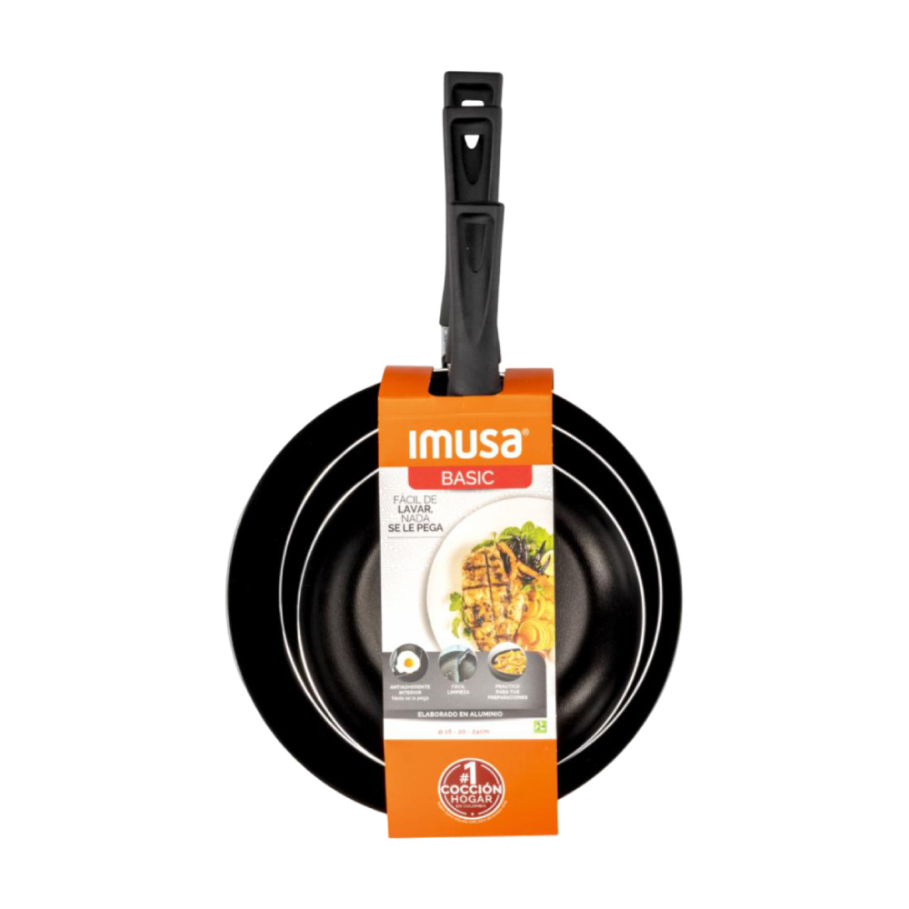 JUEGO D SARTEN 18-20-24 IMUSA